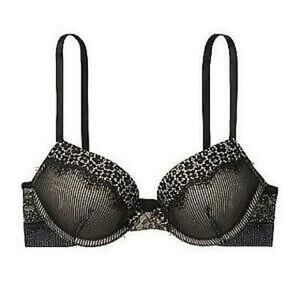 Victoria's Secret Black Lace Bombshell Push-Up Bra 32B